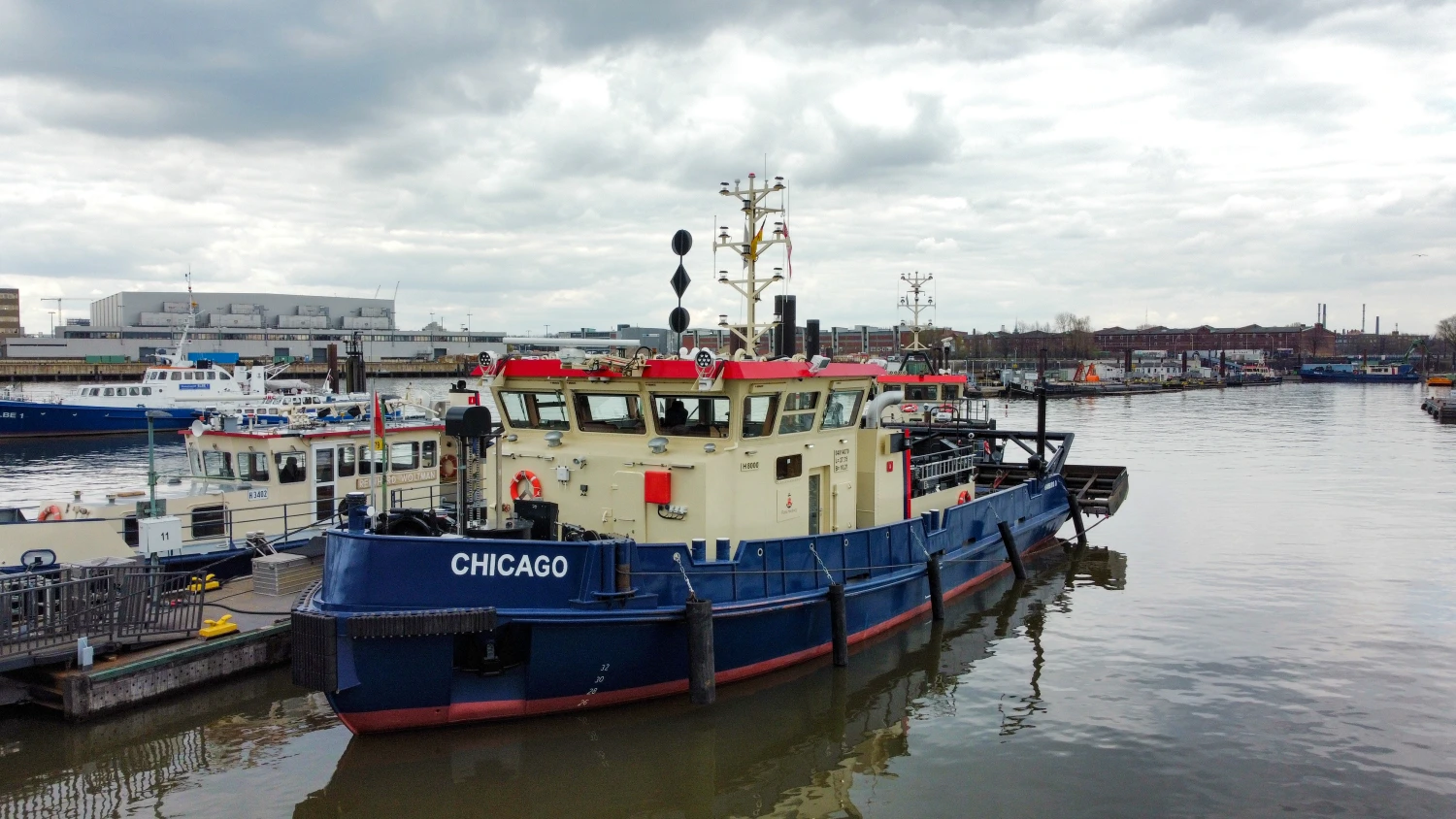 Chicago Planierschiff mit Hybridantrieb